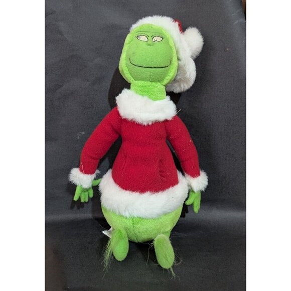 Vintage Grinch Christmas Plush Toy 18" In Santa Suit By Hallmark Cards - Picture 2 of 10